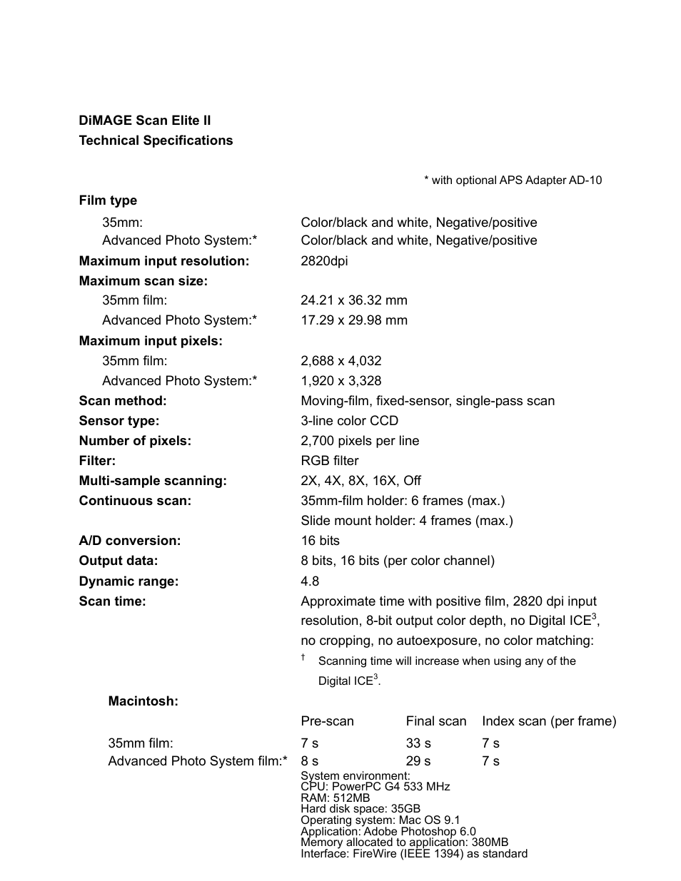 Konica Minolta II User Manual | 7 pages