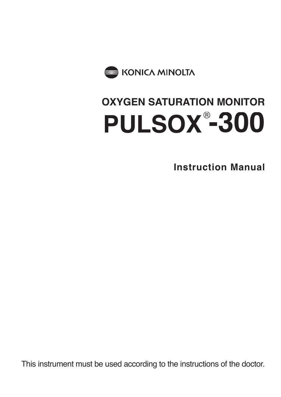 Konica Minolta PULSOX 300 User Manual | 32 pages