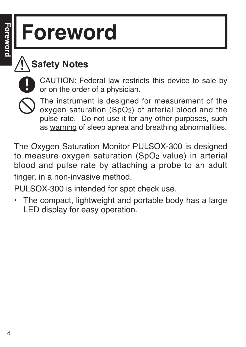 Foreword | Konica Minolta PULSOX 300 User Manual | Page 6 / 32