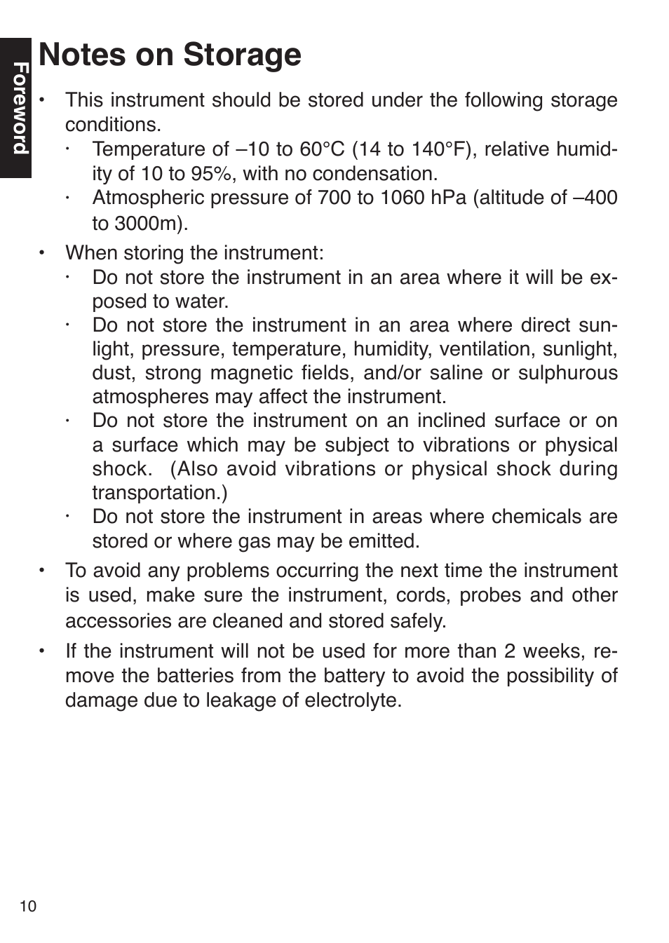 Notes on storage | Konica Minolta Oxegen Saturation Monitor PULSOX-300 User Manual | Page 12 / 32