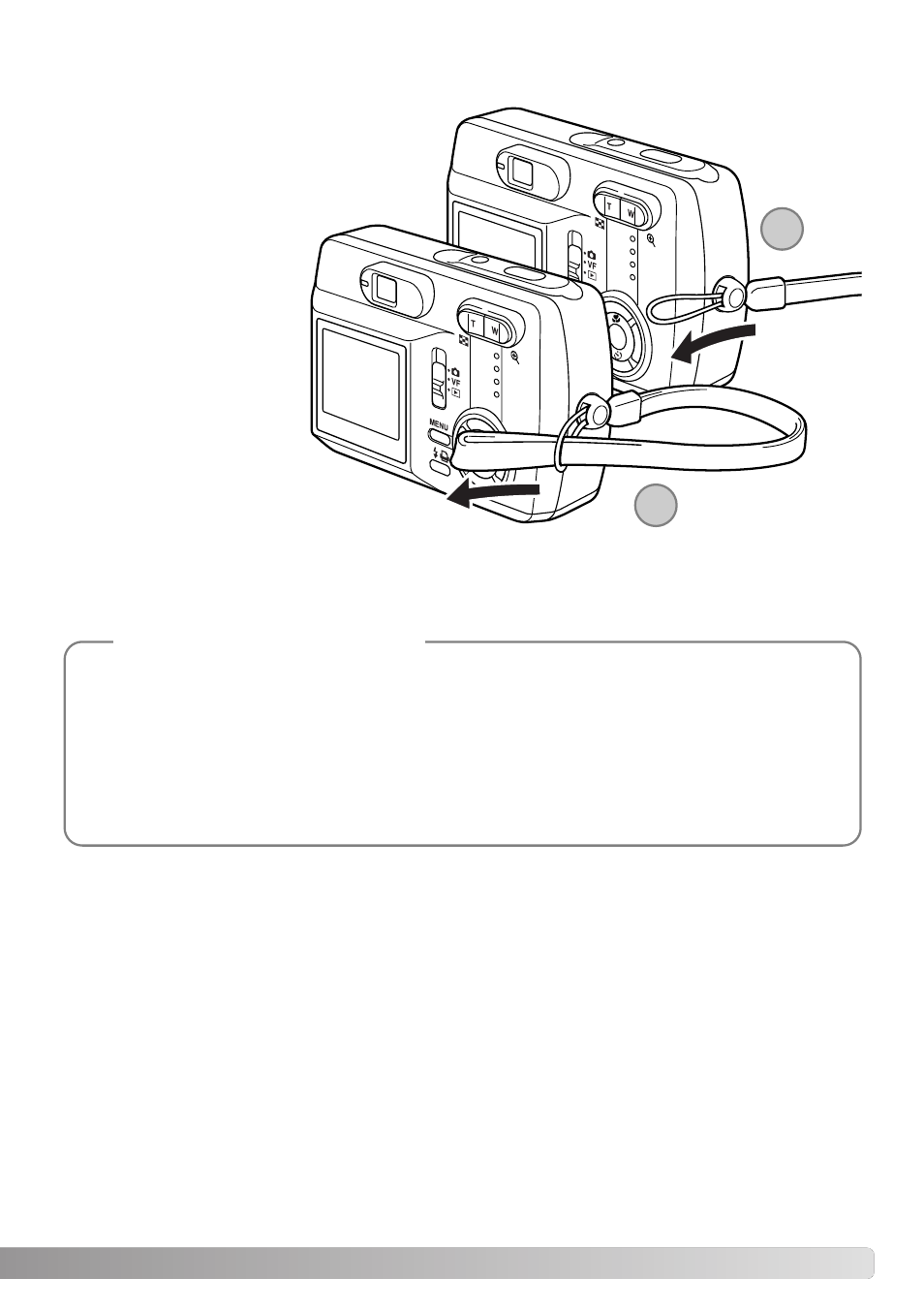 Attaching the hand strap about ni-mh batteries, Attaching the hand strap, About ni-mh batteries 1 2 | Konica Minolta DiMAGE E323 User Manual | Page 13 / 96