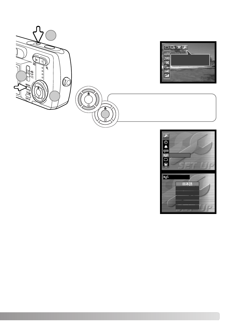 Setting the language | Konica Minolta DiMAGE E323 User Manual | Page 19 / 96