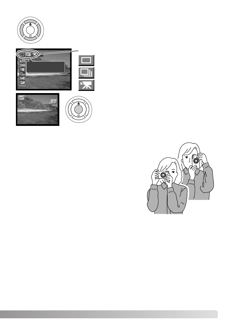Handling the camera | Konica Minolta DiMAGE E323 User Manual | Page 23 / 96