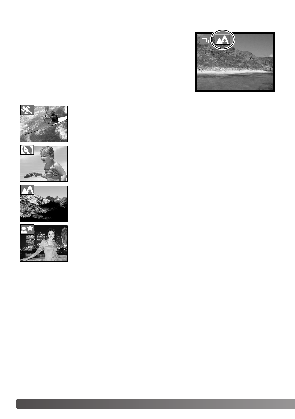 Scene selection | Konica Minolta DiMAGE E323 User Manual | Page 40 / 96