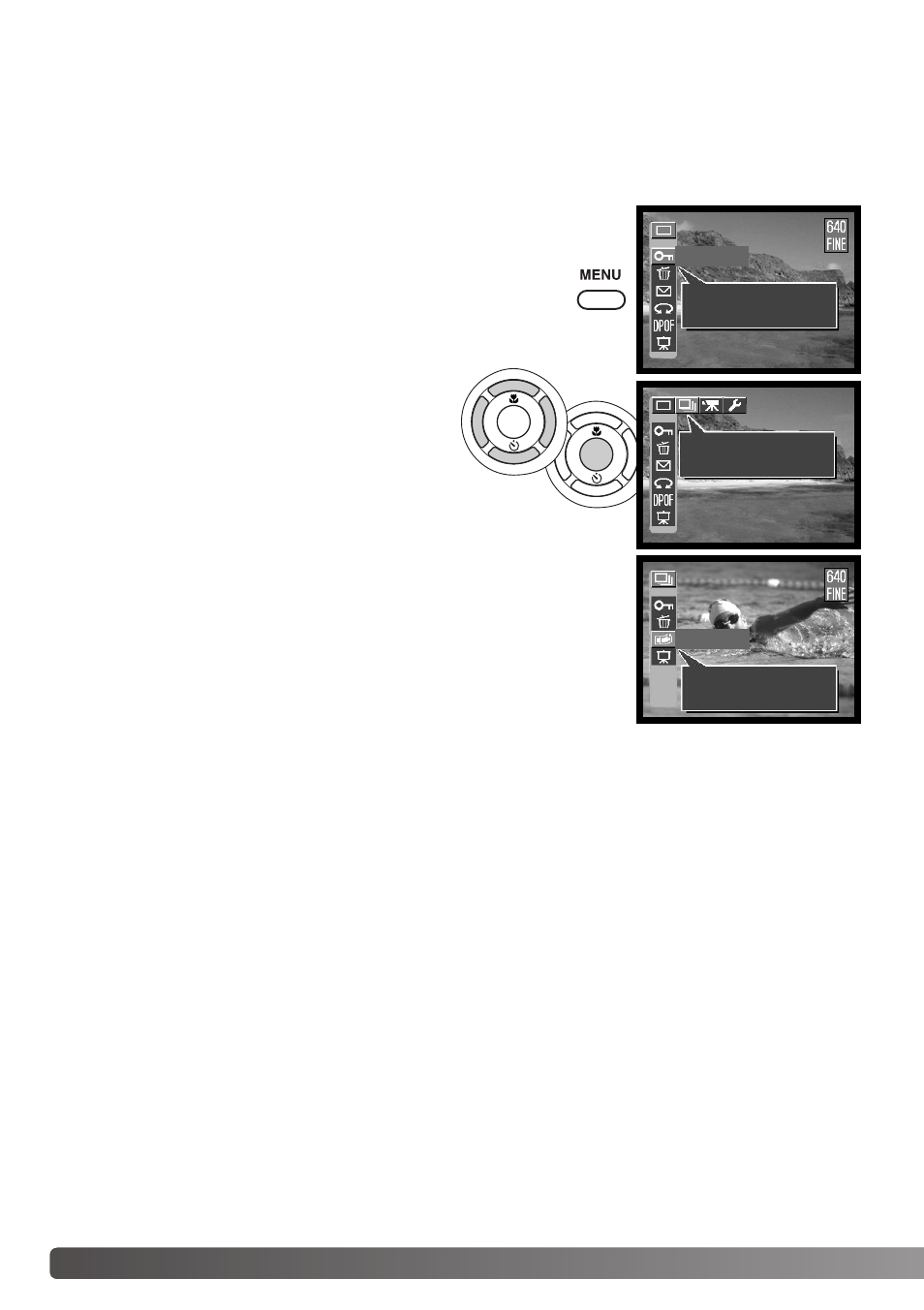 Navigating the playback menu | Konica Minolta DiMAGE E323 User Manual | Page 54 / 96
