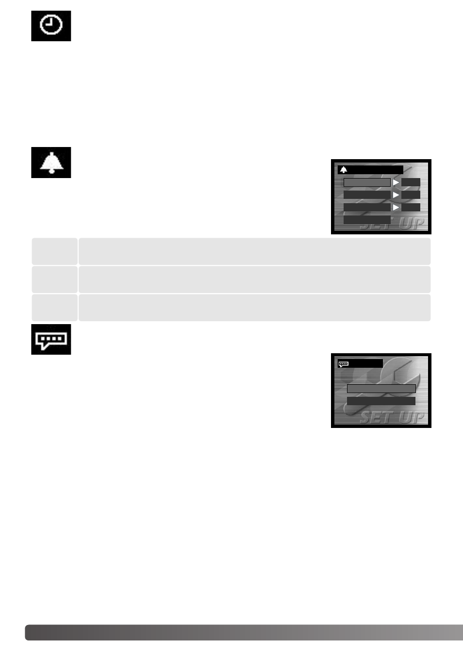 Setting the clock operation beeps help display, Help display, Setting the clock | Operation beeps | Konica Minolta DiMAGE E323 User Manual | Page 66 / 96