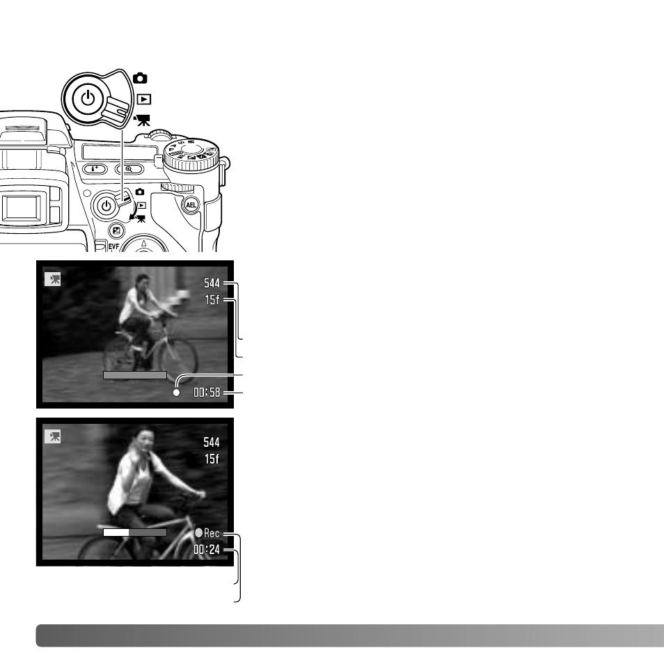 Movie recording | Konica Minolta DiMAGE A2 User Manual | Page 38 / 180