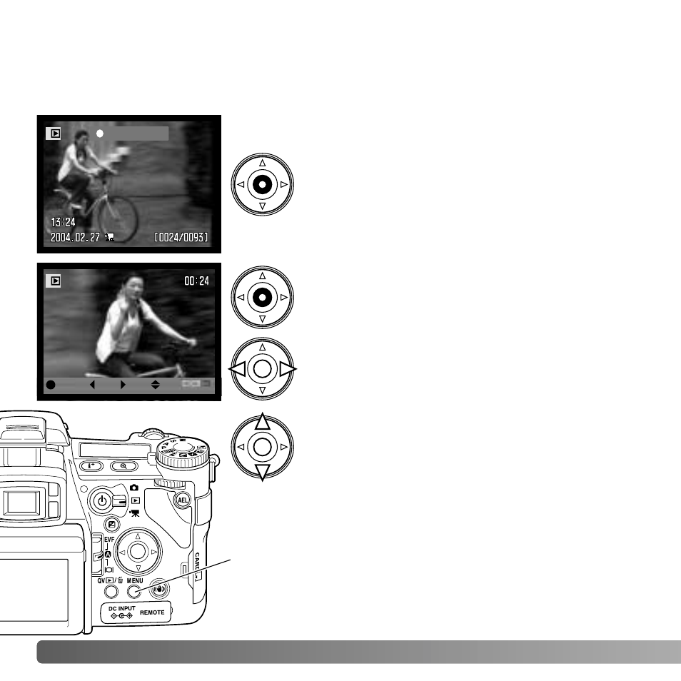 Viewing movies | Konica Minolta DiMAGE A2 User Manual | Page 44 / 180