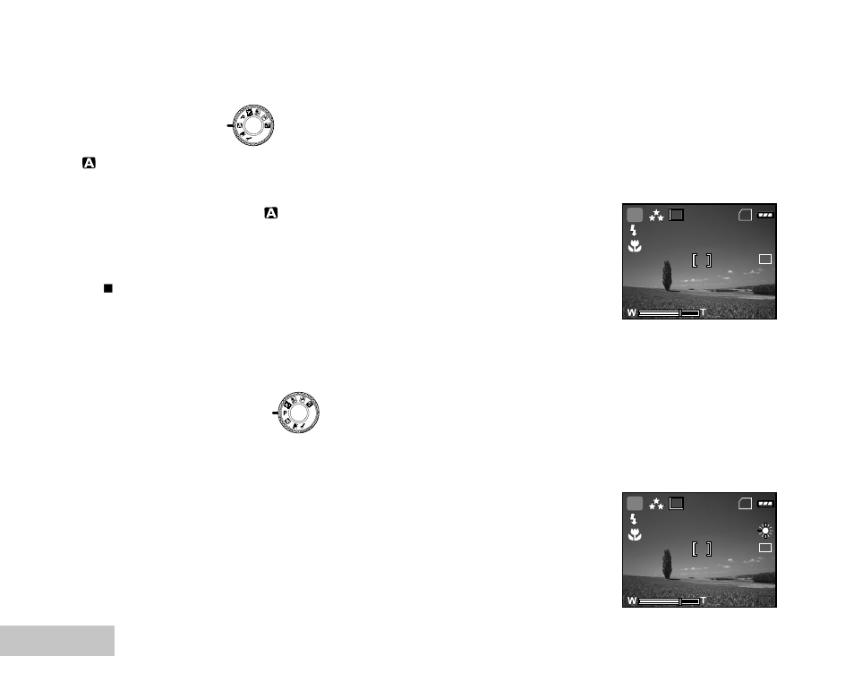 Using the mode dial, Auto mode, Program mode | Konica Minolta E500 User Manual | Page 31 / 76