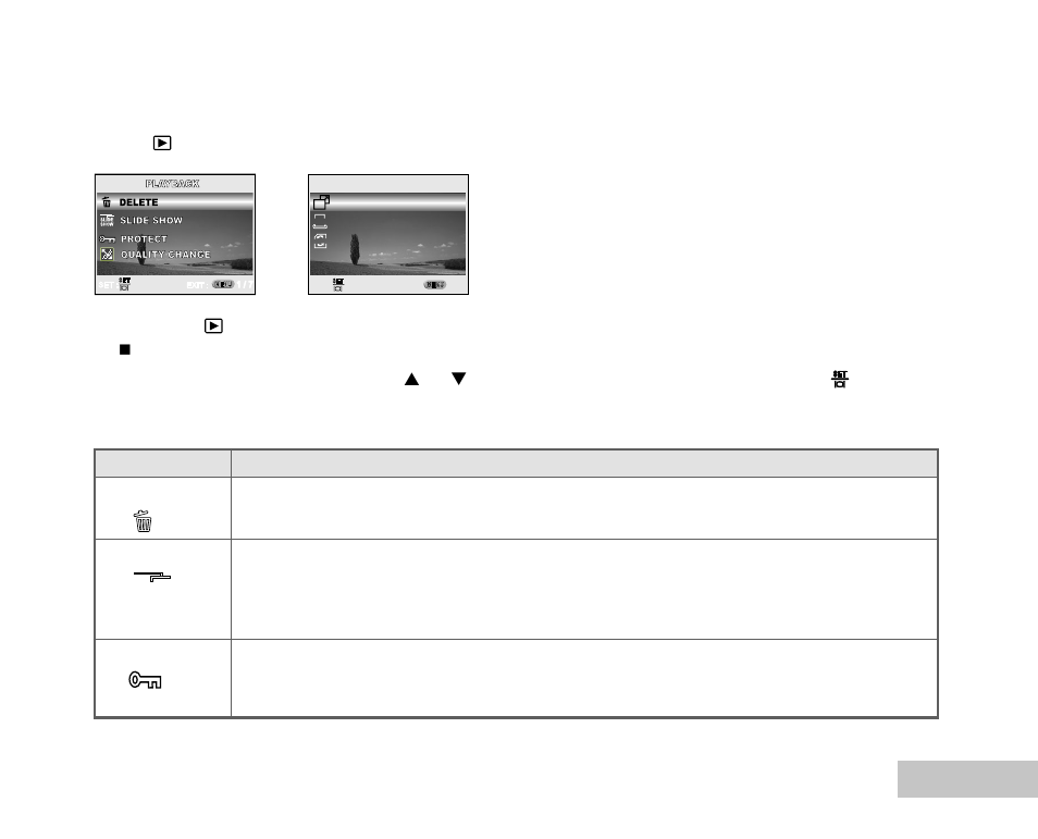Playback menu | Konica Minolta E500 User Manual | Page 66 / 76