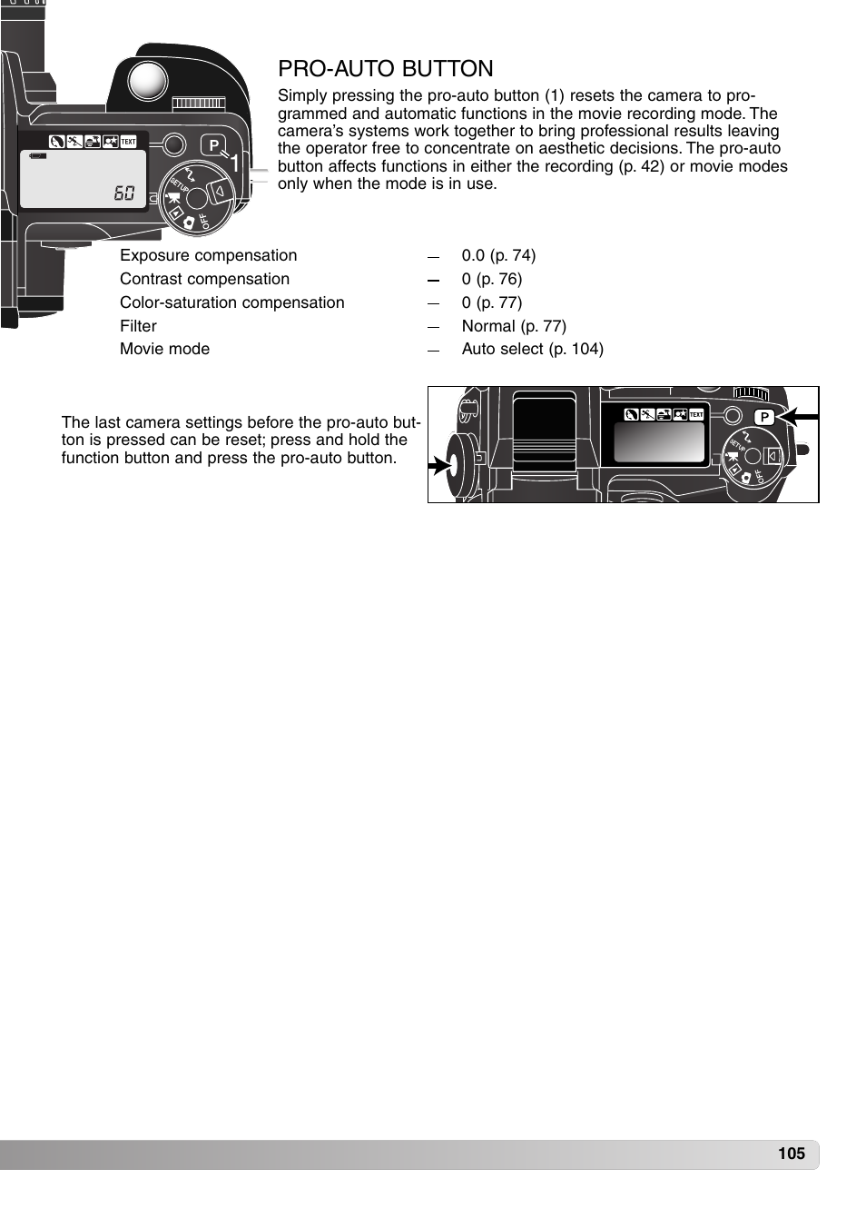 Pro-auto button | Konica Minolta MM-A208 User Manual | Page 105 / 156