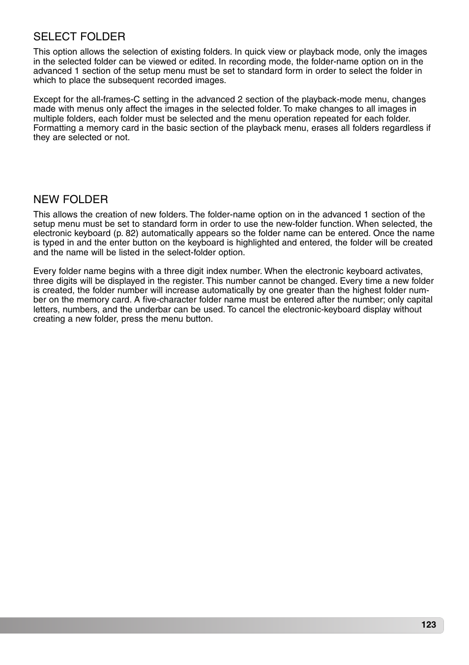 Select folder new folder | Konica Minolta MM-A208 User Manual | Page 123 / 156