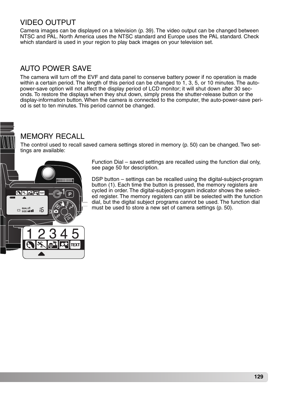 Video output auto power save memory recall | Konica Minolta MM-A208 User Manual | Page 129 / 156