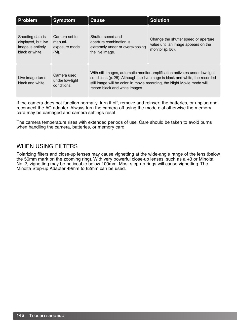 When using filters | Konica Minolta MM-A208 User Manual | Page 146 / 156