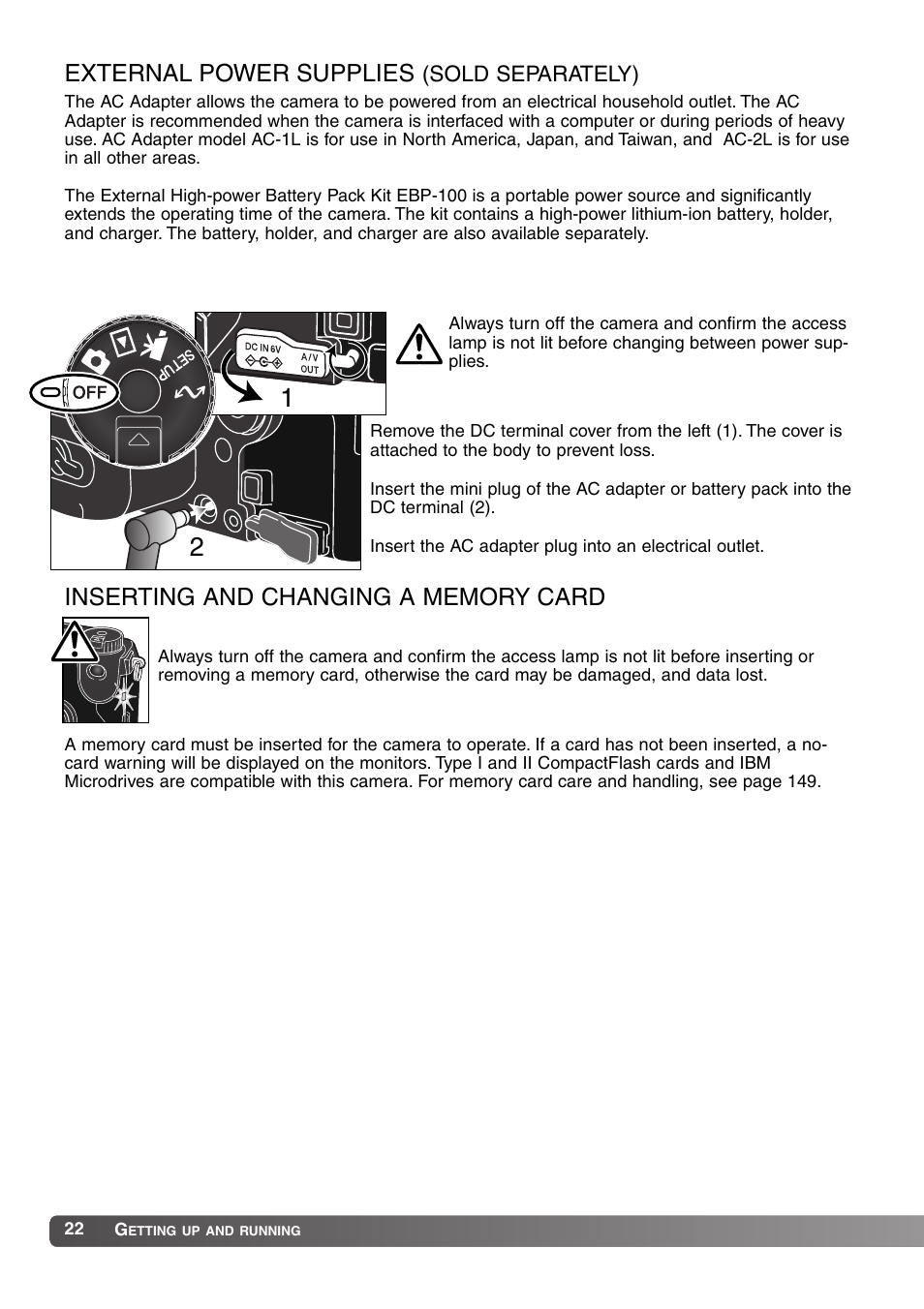 External power supplies | Konica Minolta MM-A208 User Manual | Page 22 / 156