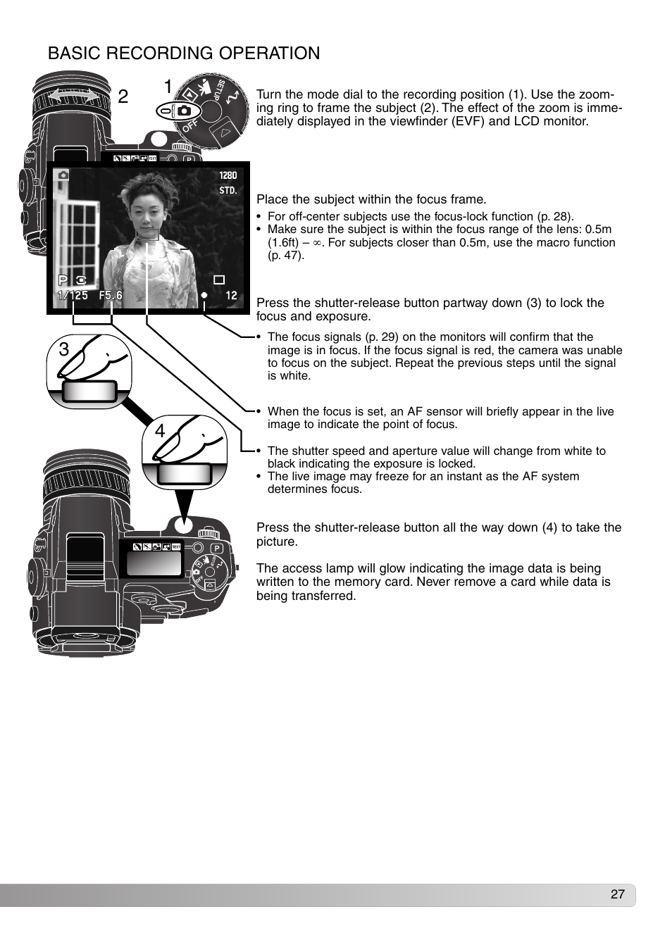 Basic recording operation | Konica Minolta MM-A208 User Manual | Page 27 / 156