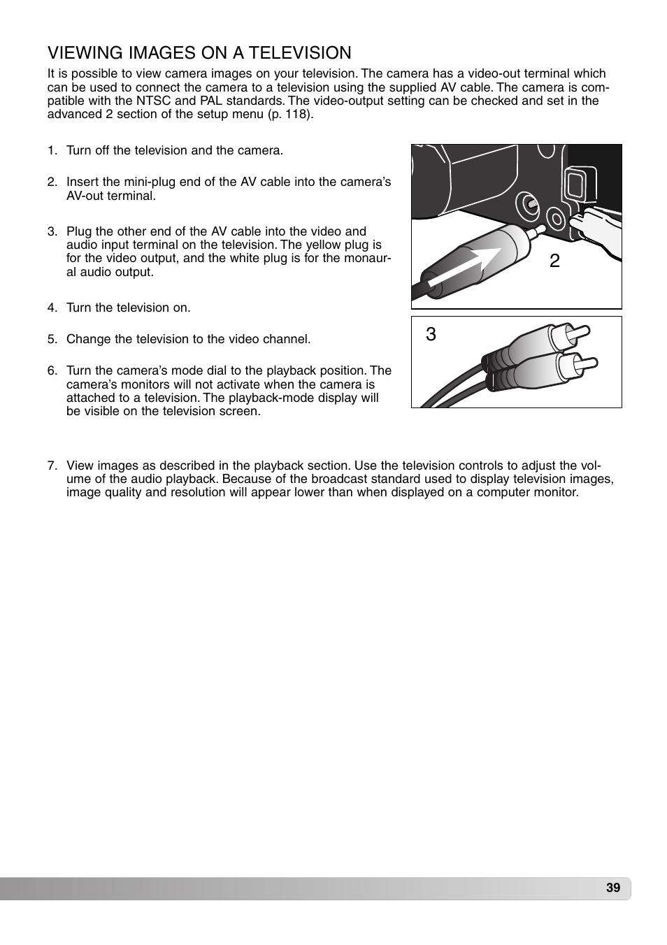 Viewing images on a television | Konica Minolta MM-A208 User Manual | Page 39 / 156