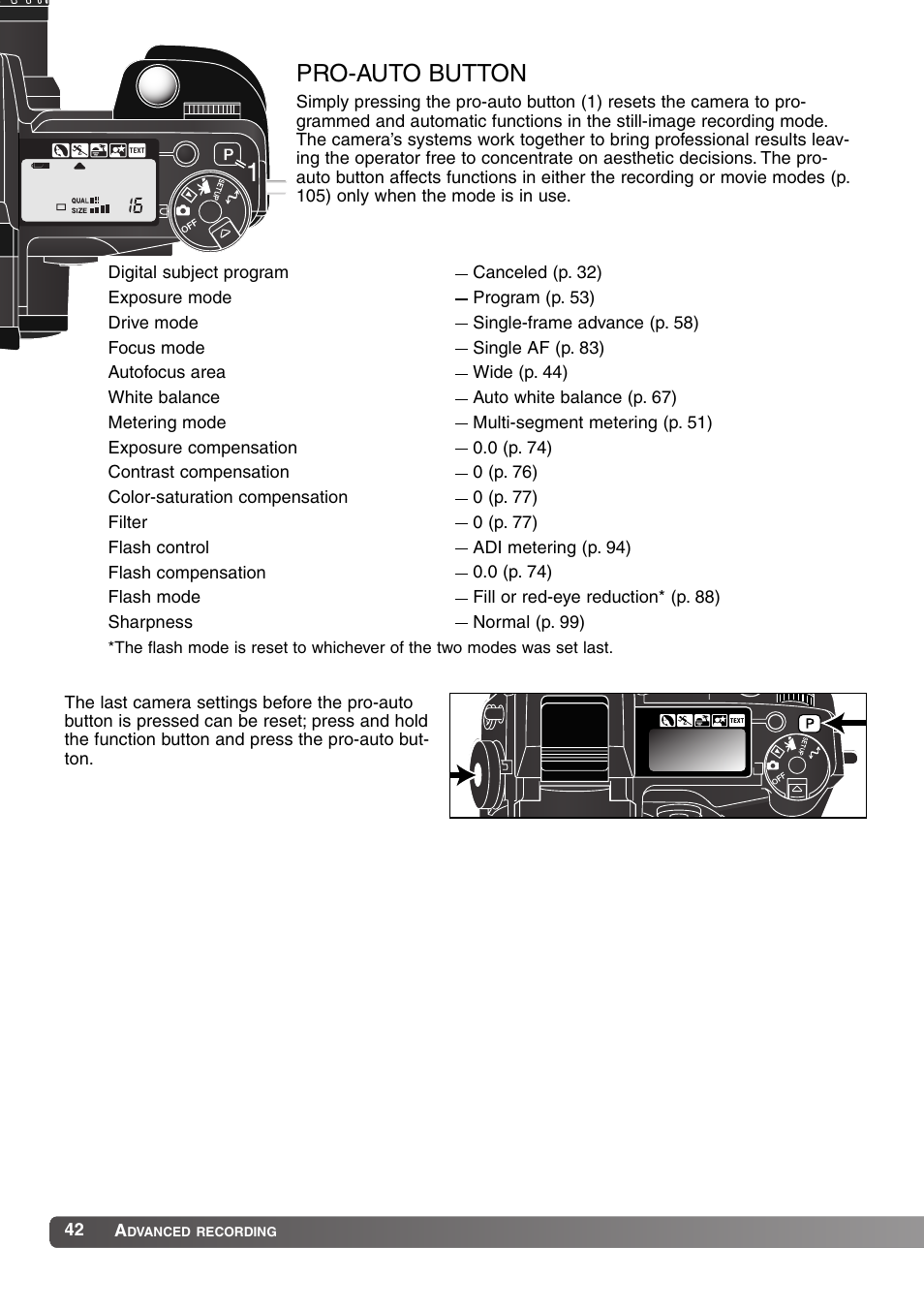 Pro-auto button | Konica Minolta MM-A208 User Manual | Page 42 / 156