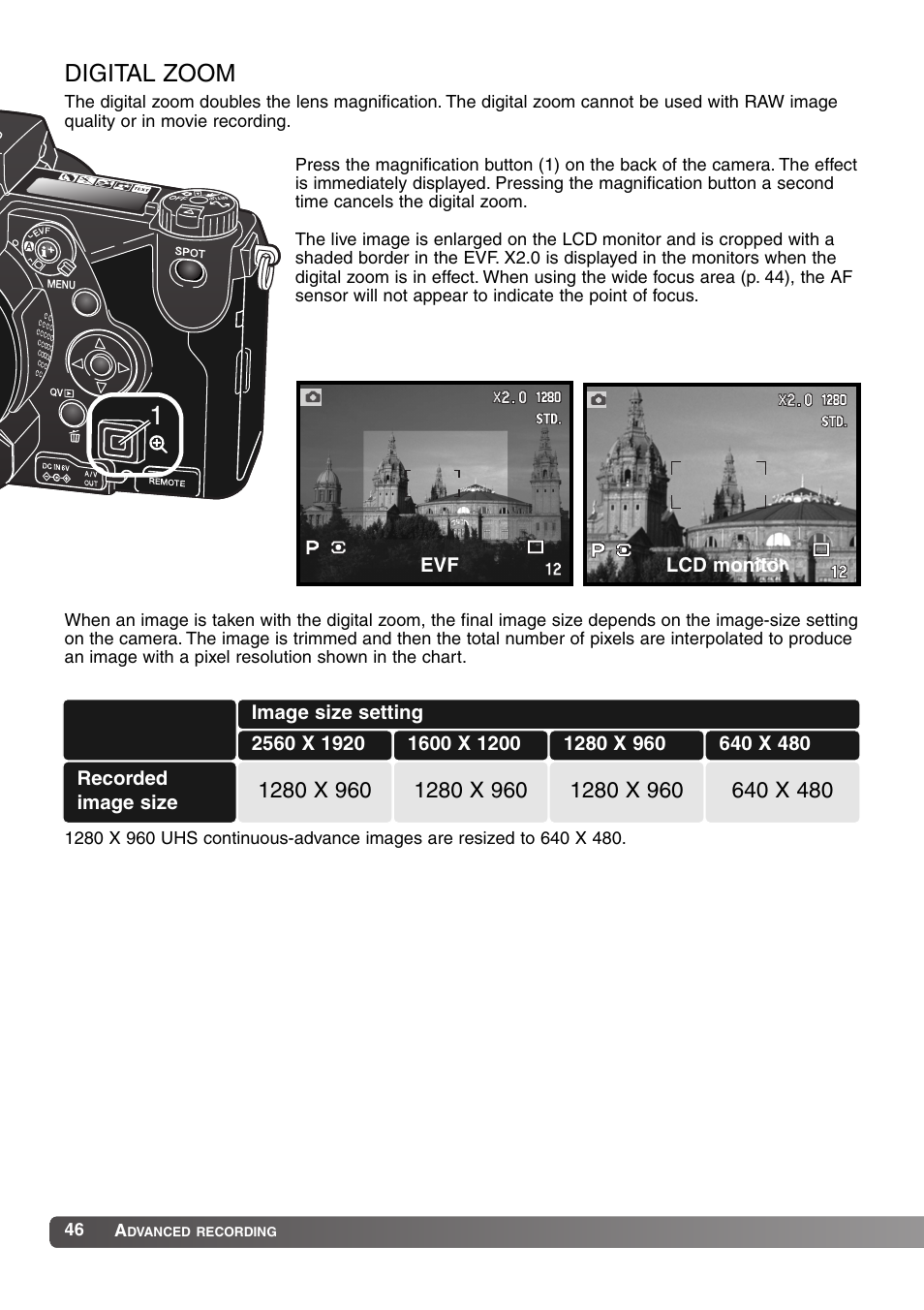 Digital zoom | Konica Minolta MM-A208 User Manual | Page 46 / 156