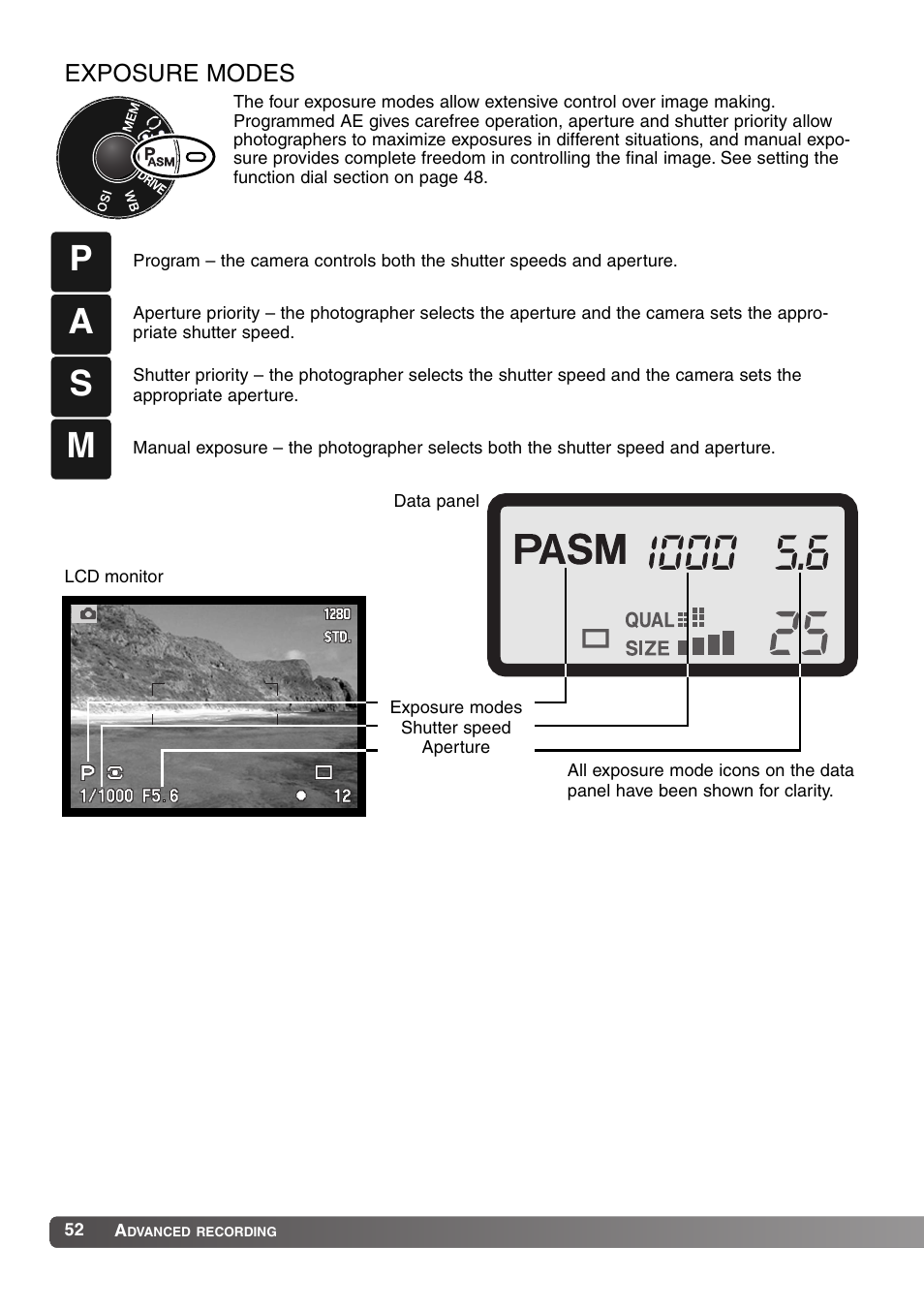 Exposure modes, As m | Konica Minolta MM-A208 User Manual | Page 52 / 156