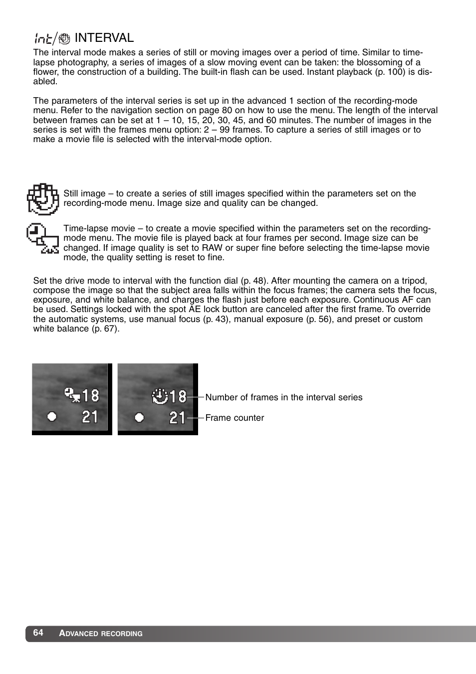 Interval | Konica Minolta MM-A208 User Manual | Page 64 / 156