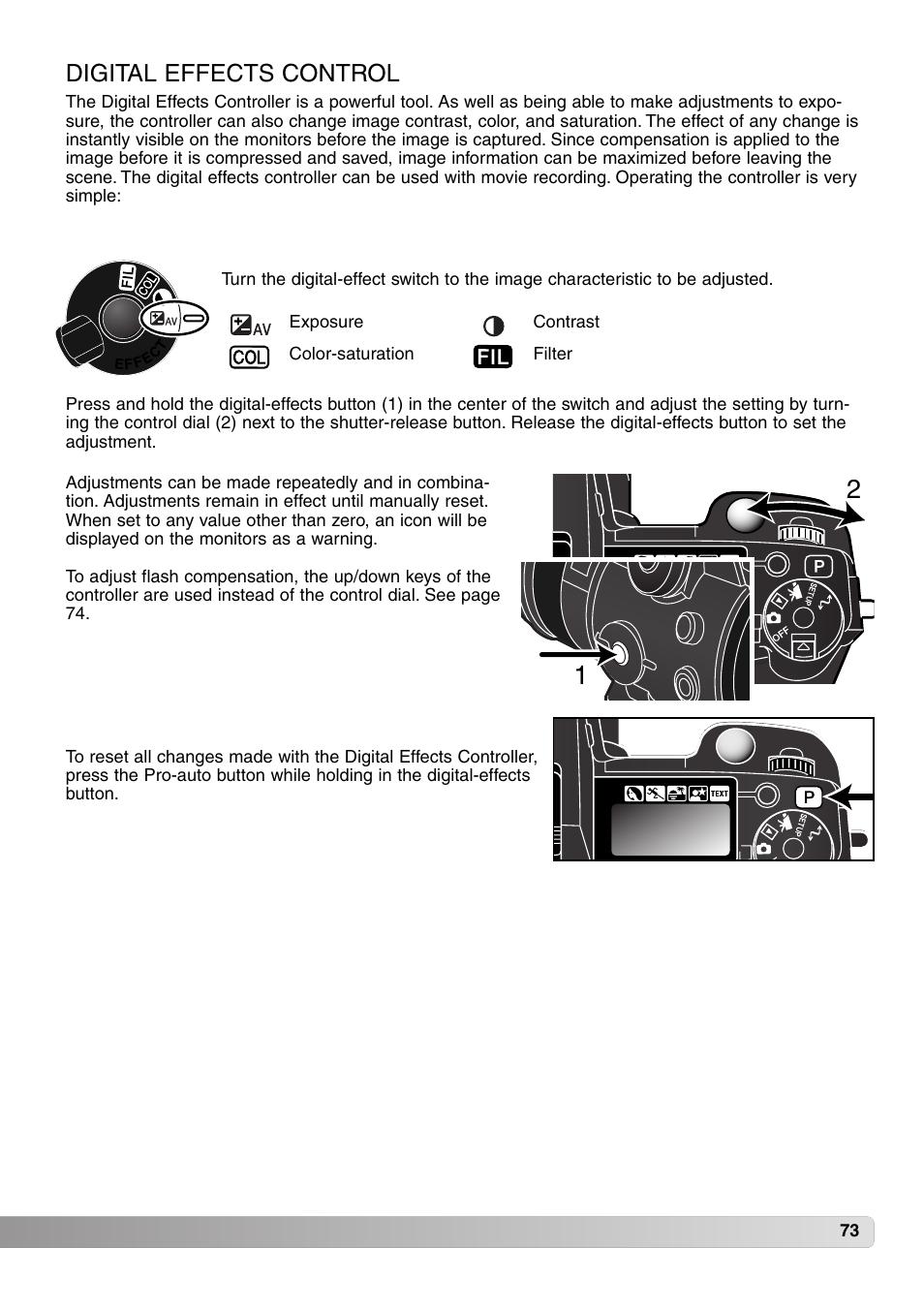 Digital effects control | Konica Minolta MM-A208 User Manual | Page 73 / 156