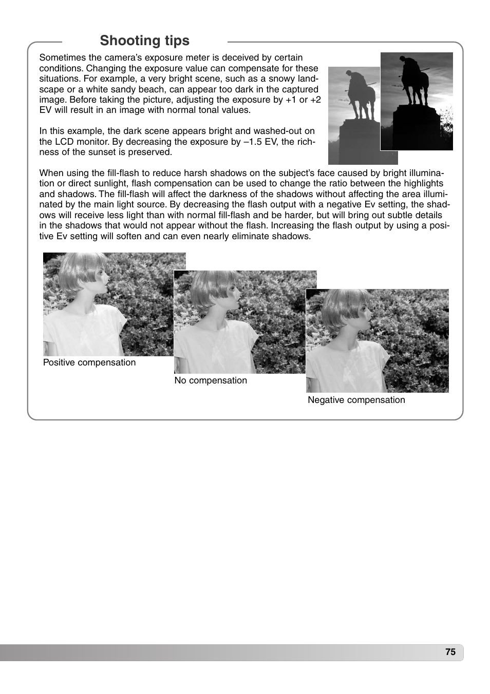 Shooting tips | Konica Minolta MM-A208 User Manual | Page 75 / 156