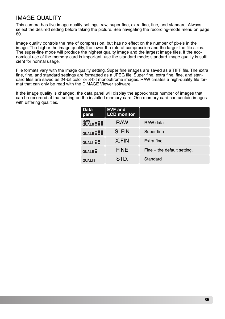 Image quality | Konica Minolta MM-A208 User Manual | Page 85 / 156