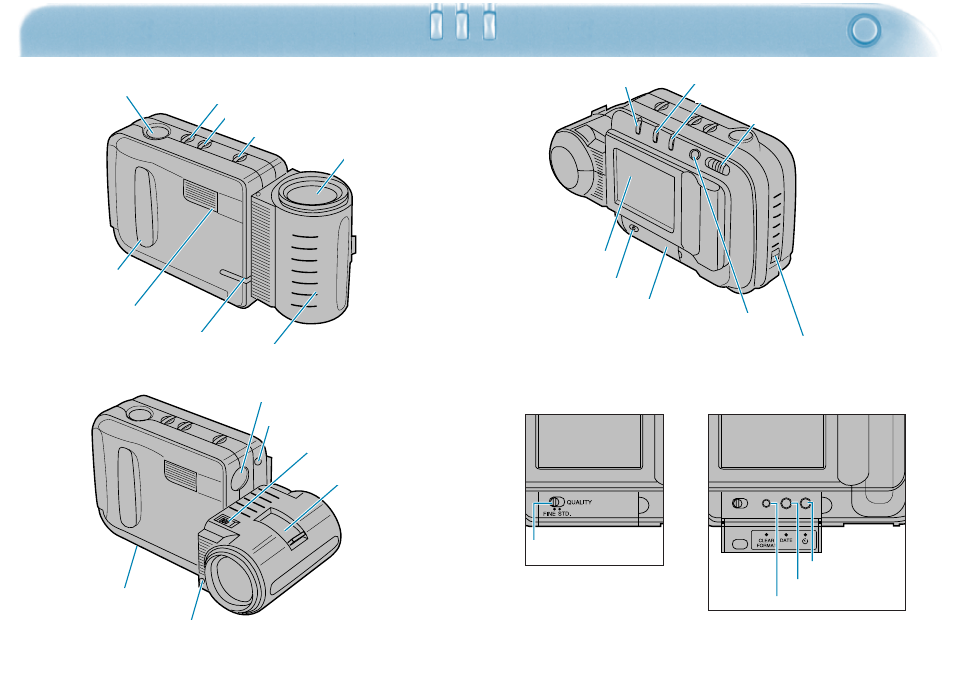 Names of parts, Dimâge v camera body | Konica Minolta Dimage V User Manual | Page 9 / 40
