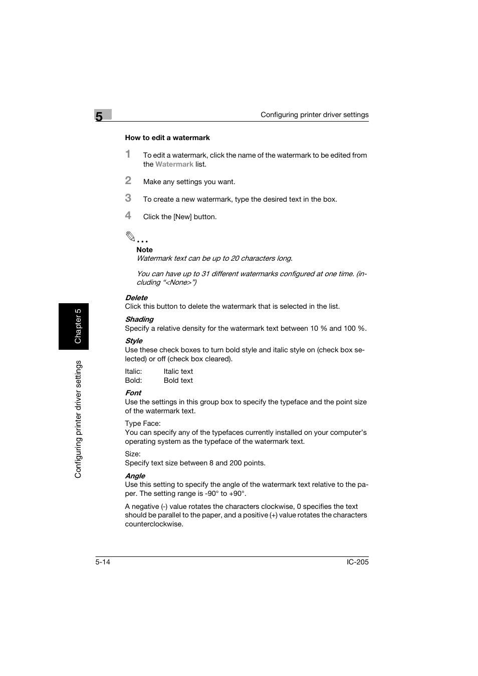 How to edit a watermark, How to edit a watermark -14 | Konica Minolta Image Controller IC-205 User Manual | Page 55 / 106