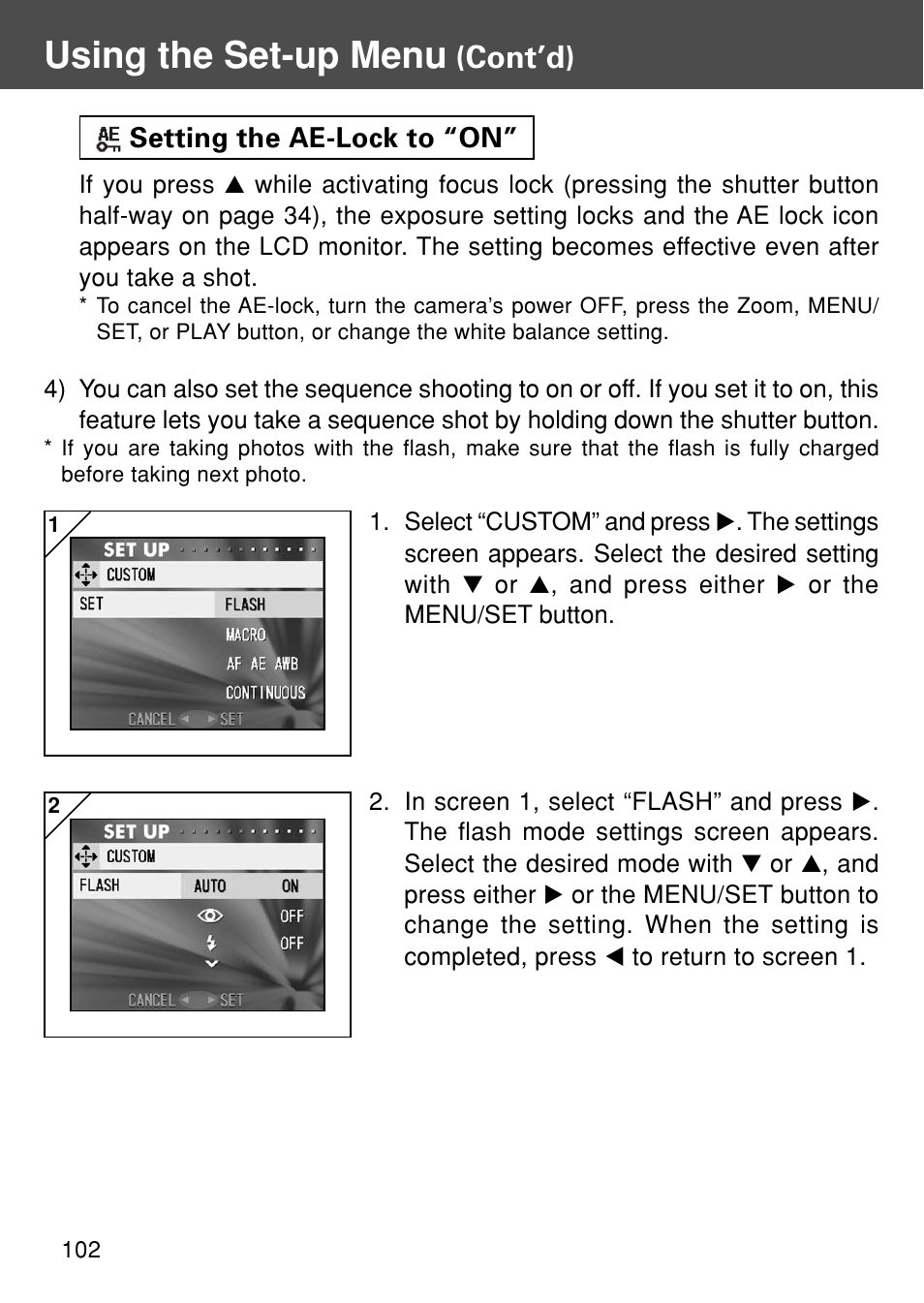 Using the set-up menu, Cont’d) | Konica Minolta REVIO KD-410Z User Manual | Page 102 / 125