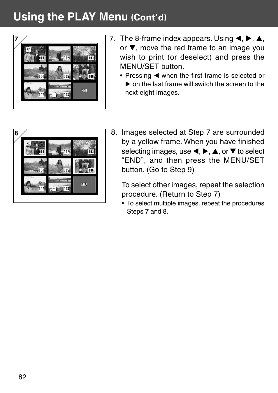 Using the play menu, Cont’d) | Konica Minolta REVIO KD-410Z User Manual | Page 82 / 125