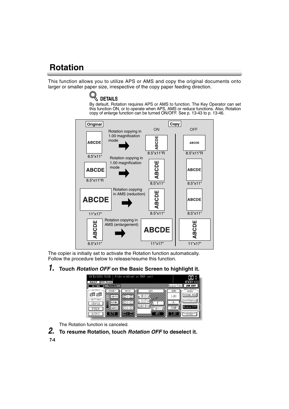 Rotation, Rotation -4 | Konica Minolta 7222 User Manual | Page 158 / 328