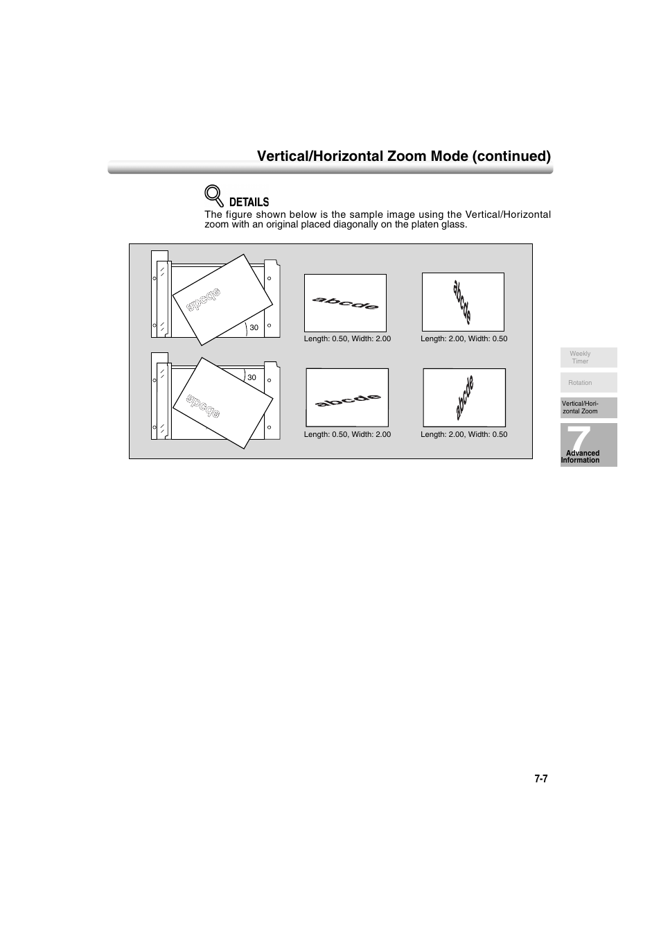 Vertical/horizontal zoom mode (continued) | Konica Minolta 7222 User Manual | Page 161 / 328