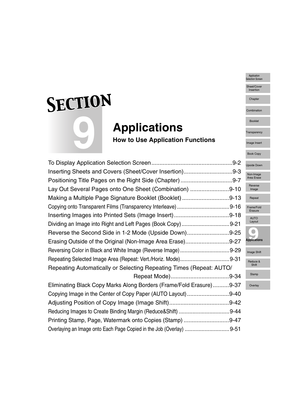 Section 9: applications | Konica Minolta 7222 User Manual | Page 171 / 328