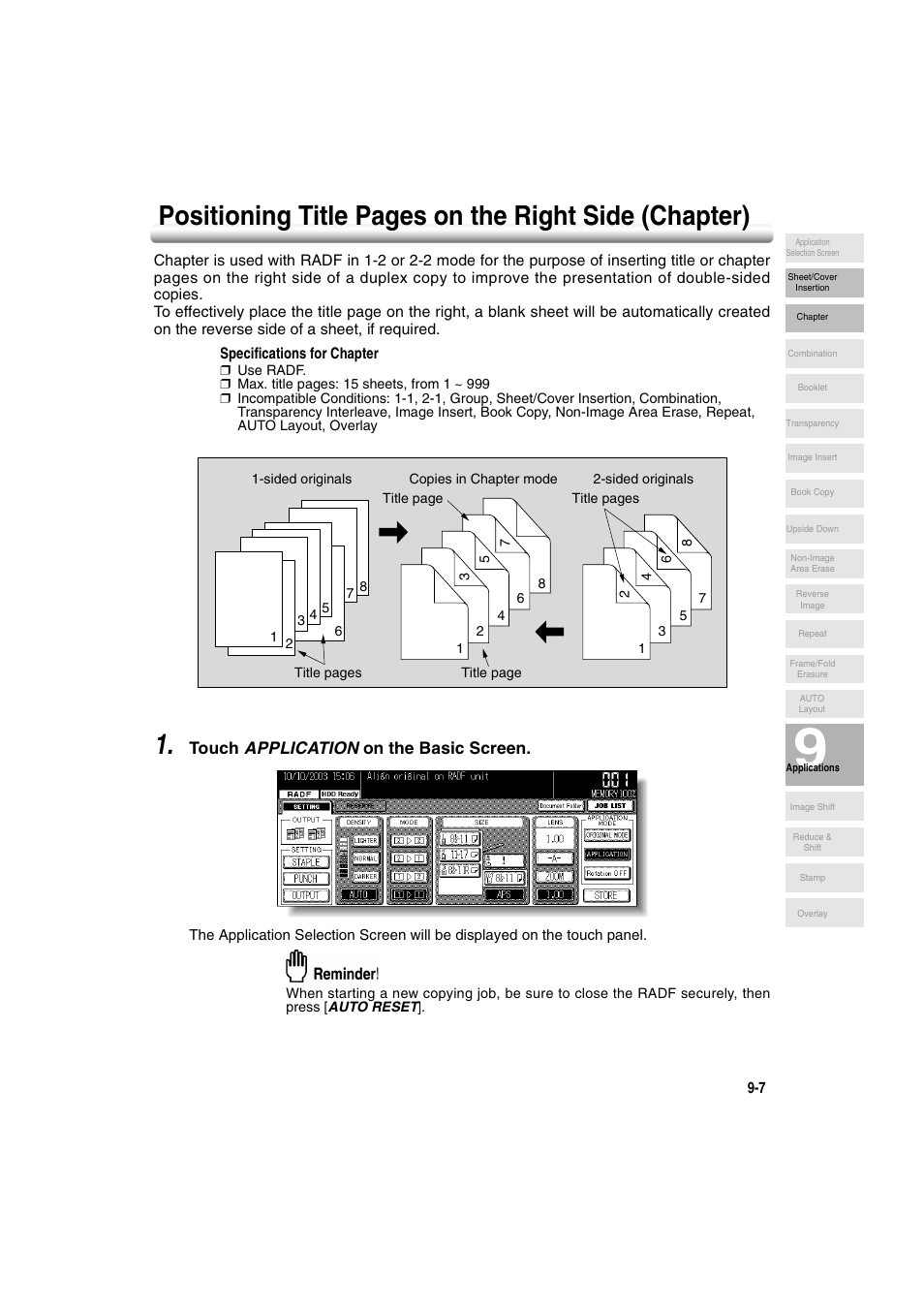 Touch application on the basic screen | Konica Minolta 7222 User Manual | Page 177 / 328