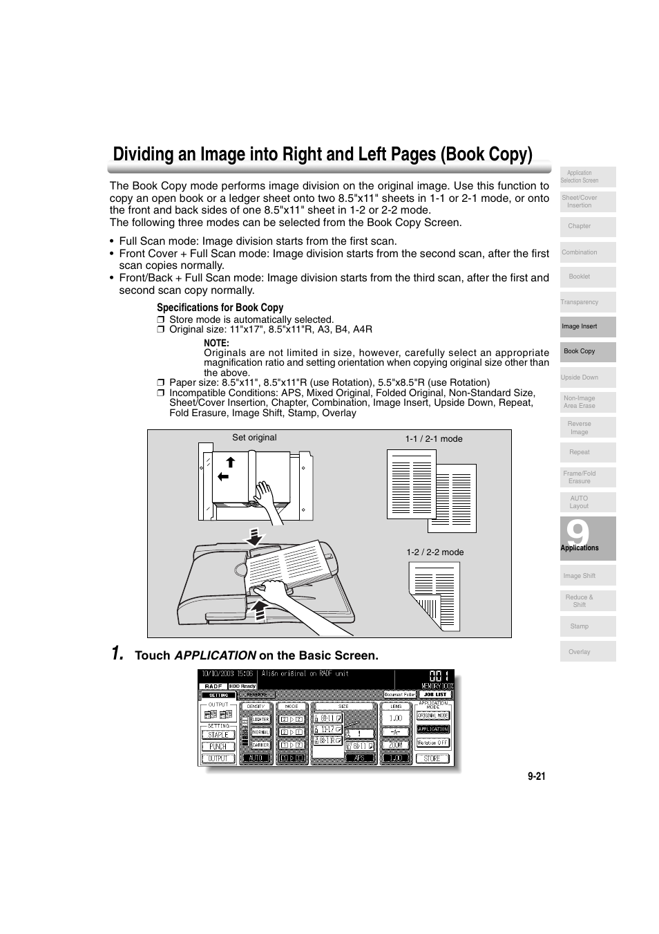 Touch application on the basic screen | Konica Minolta 7222 User Manual | Page 191 / 328