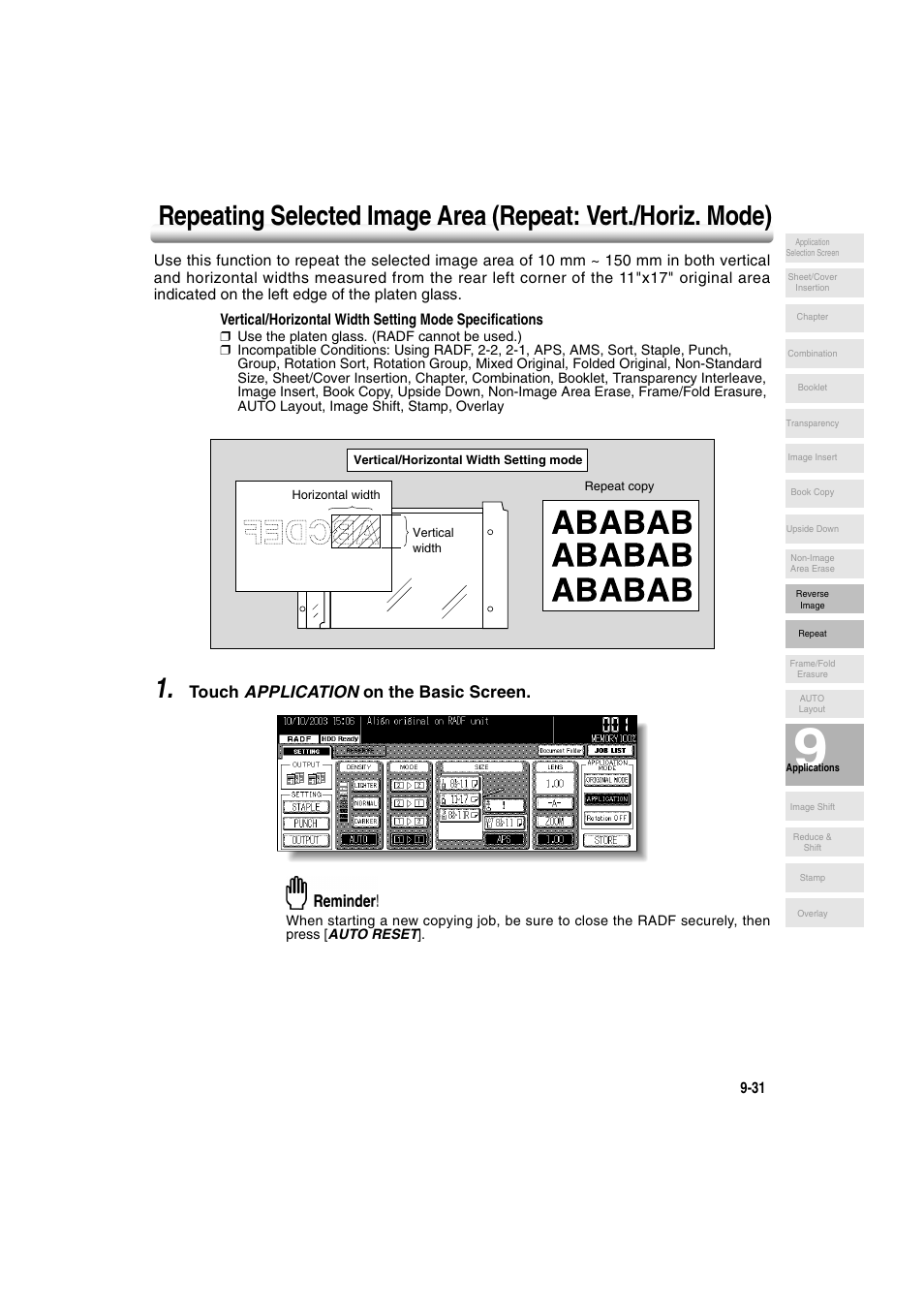 Touch application on the basic screen | Konica Minolta 7222 User Manual | Page 201 / 328