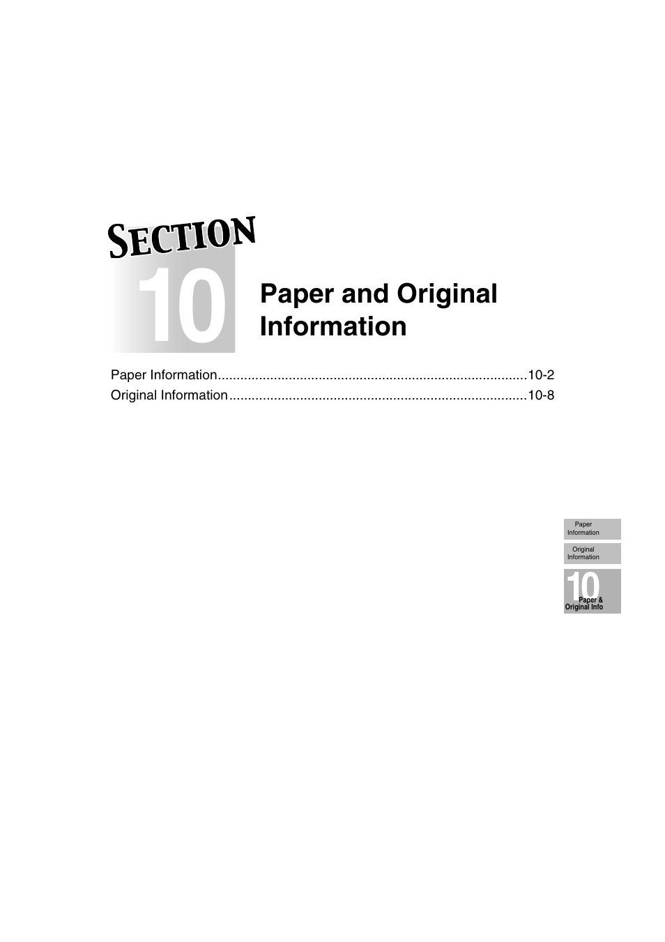 Section 10: paper and original information | Konica Minolta 7222 User Manual | Page 223 / 328