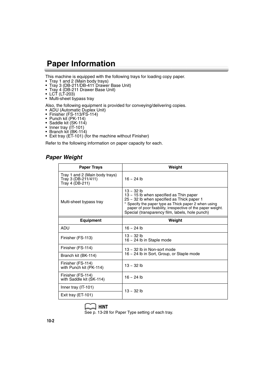 Paper information, Paper weight, Paper information -2 | Paper weight -2 | Konica Minolta 7222 User Manual | Page 224 / 328