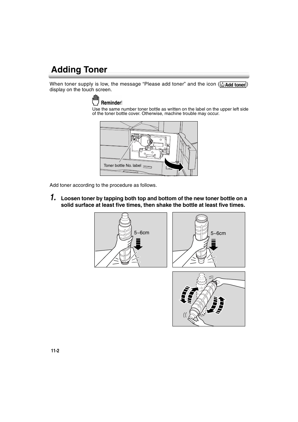 Adding toner, Adding toner -2 | Konica Minolta 7222 User Manual | Page 234 / 328