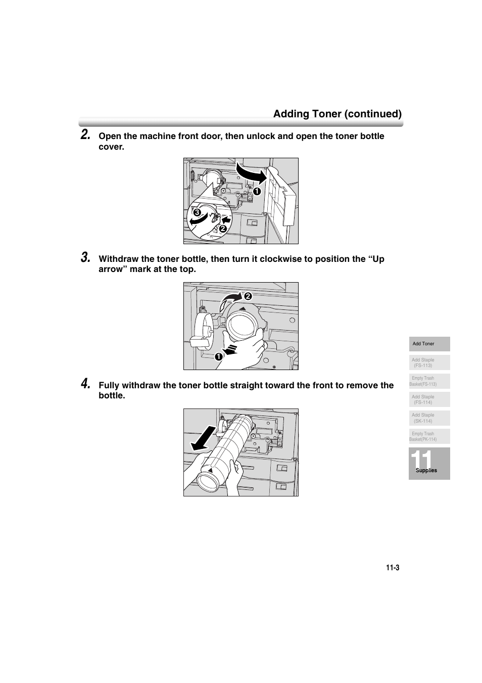 Adding toner (continued) | Konica Minolta 7222 User Manual | Page 235 / 328