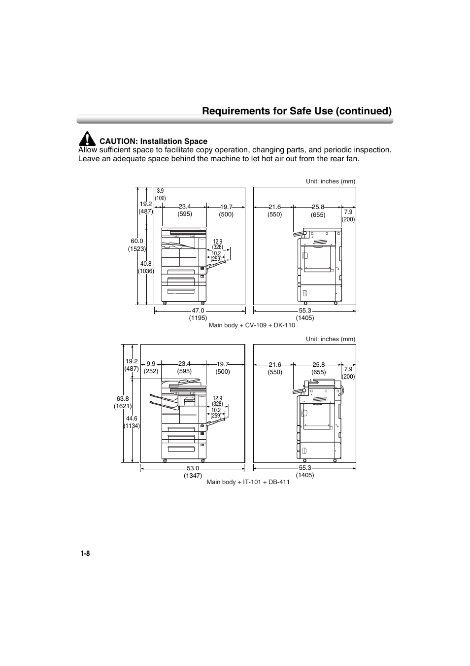 Requirements for safe use (continued) | Konica Minolta 7222 User Manual | Page 26 / 328