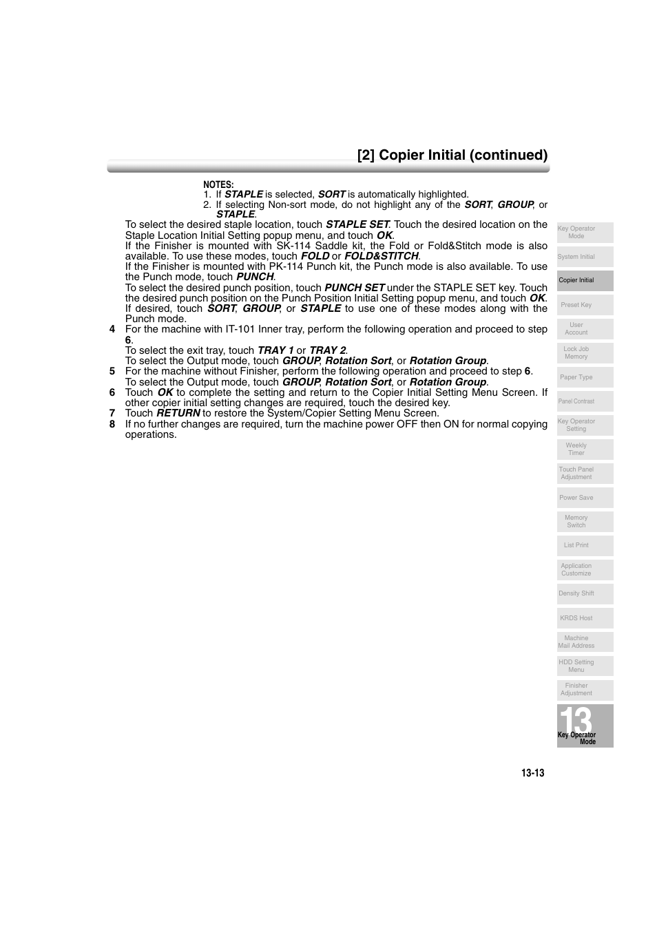 2] copier initial (continued) | Konica Minolta 7222 User Manual | Page 277 / 328