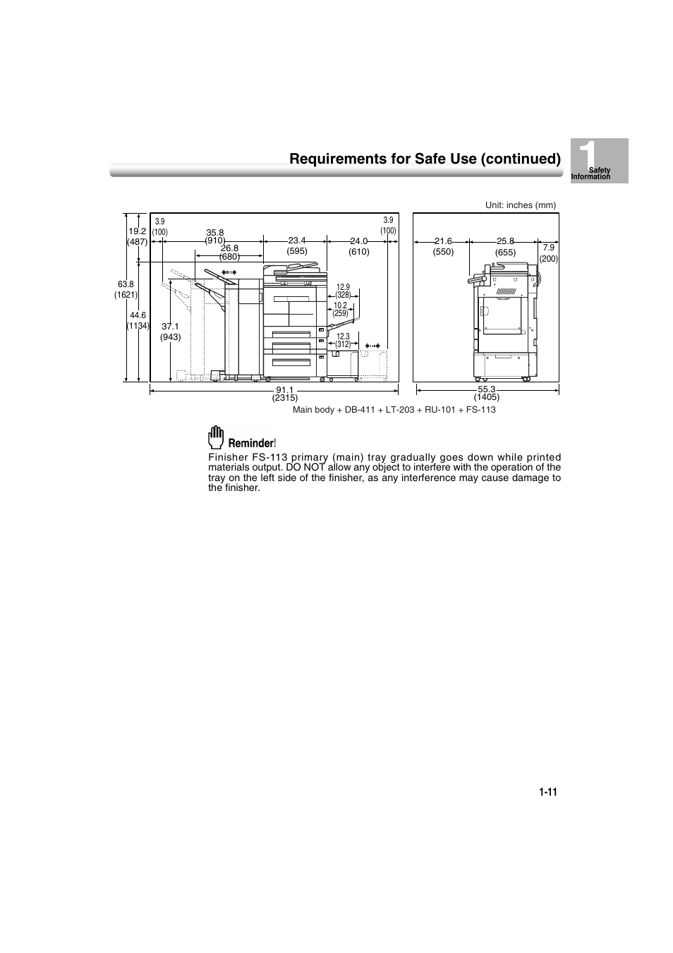 Requirements for safe use (continued) | Konica Minolta 7222 User Manual | Page 29 / 328