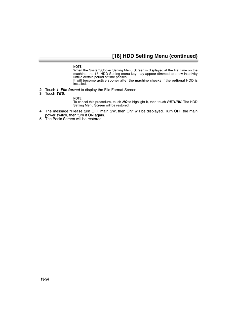 18] hdd setting menu (continued) | Konica Minolta 7222 User Manual | Page 318 / 328