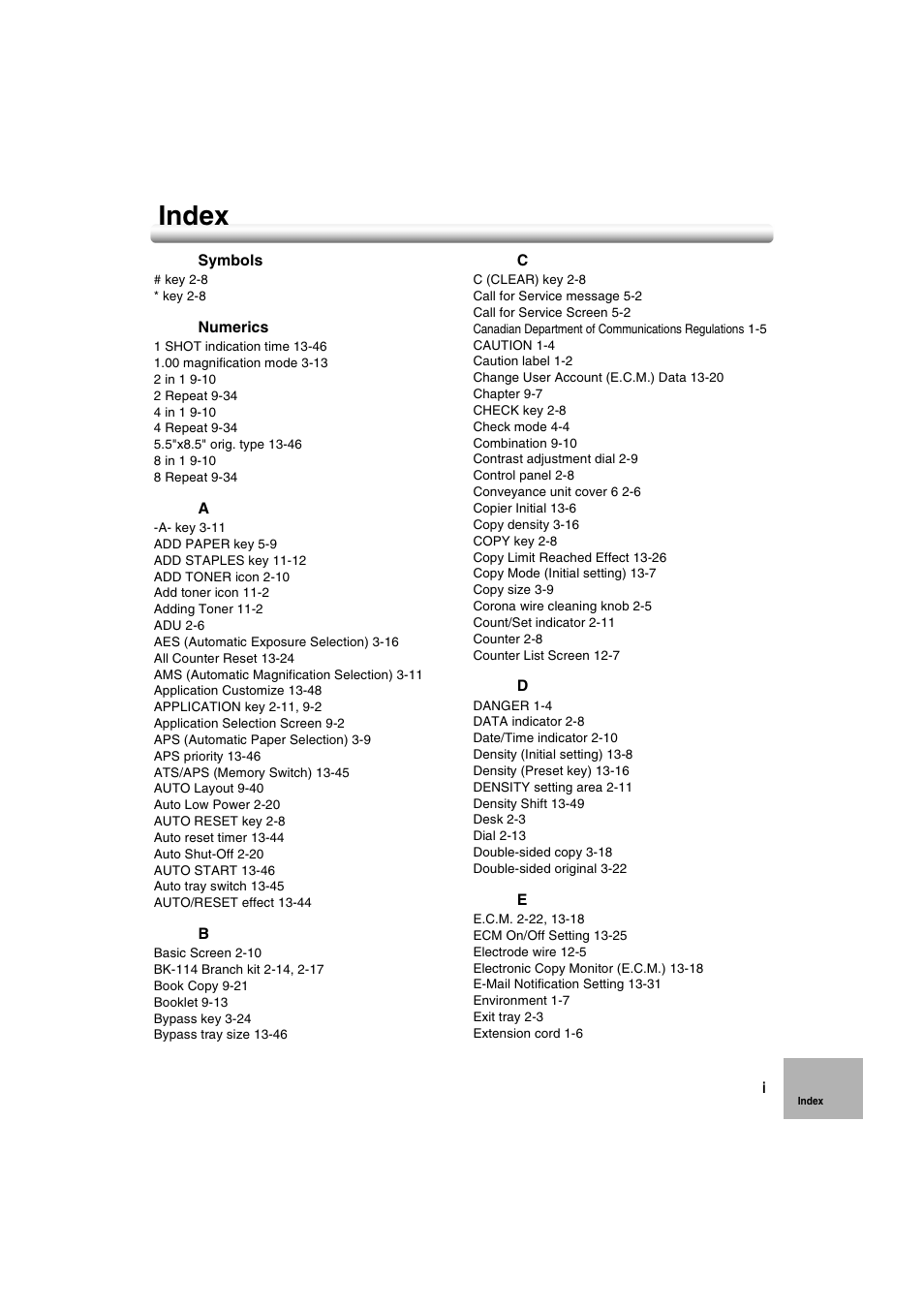 Index, Symbols, Numerics | Konica Minolta 7222 User Manual | Page 323 / 328