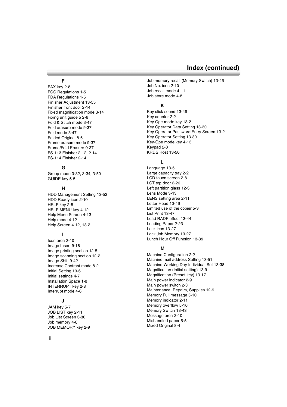 Index (continued) | Konica Minolta 7222 User Manual | Page 324 / 328