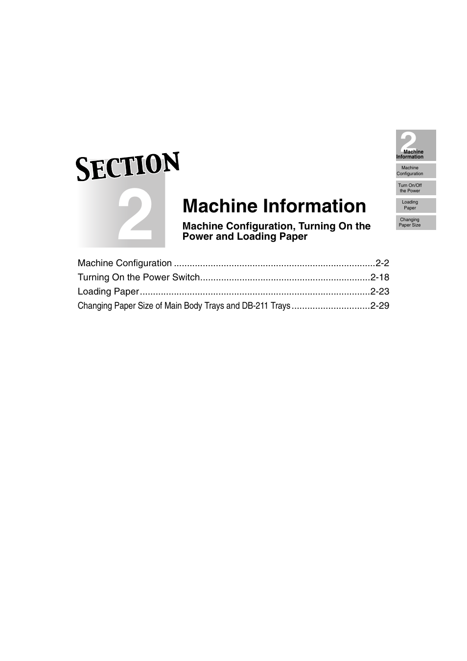 Section 2: machine information | Konica Minolta 7222 User Manual | Page 33 / 328