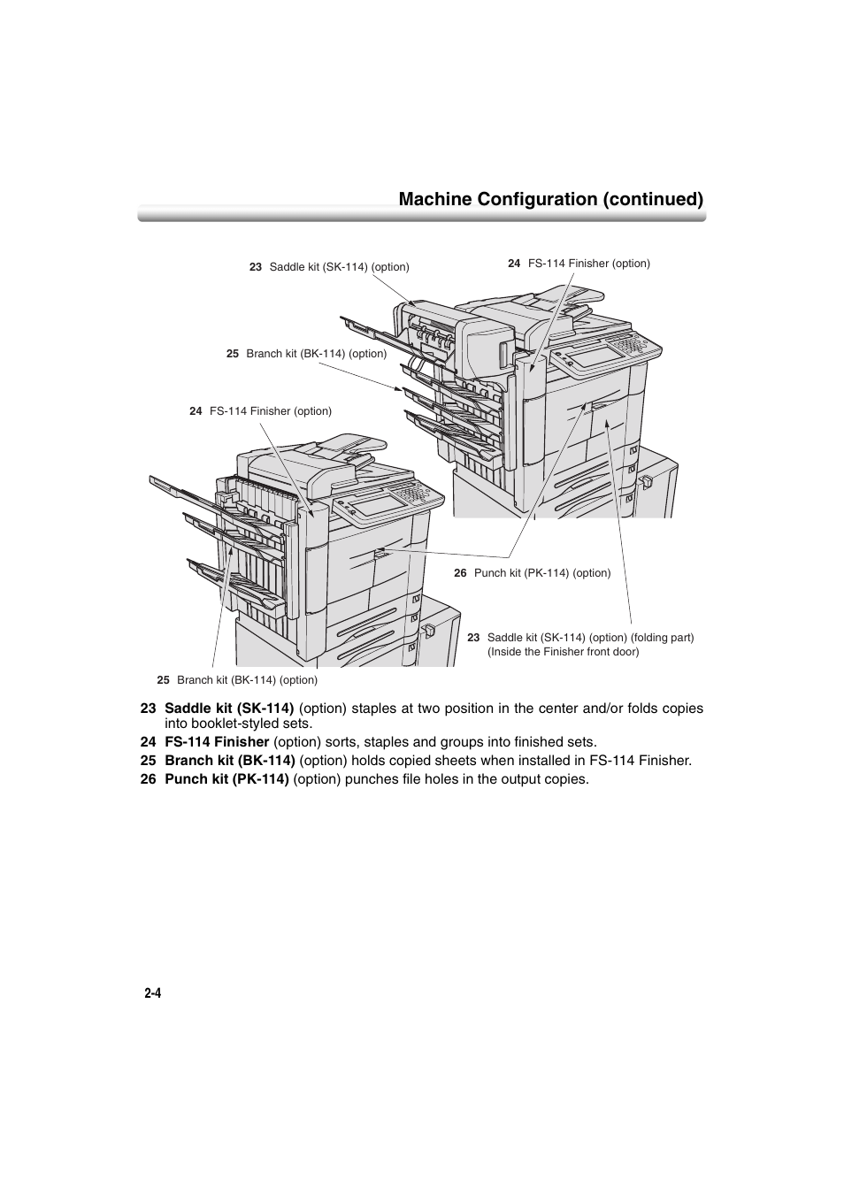 Machine configuration (continued) | Konica Minolta 7222 User Manual | Page 36 / 328
